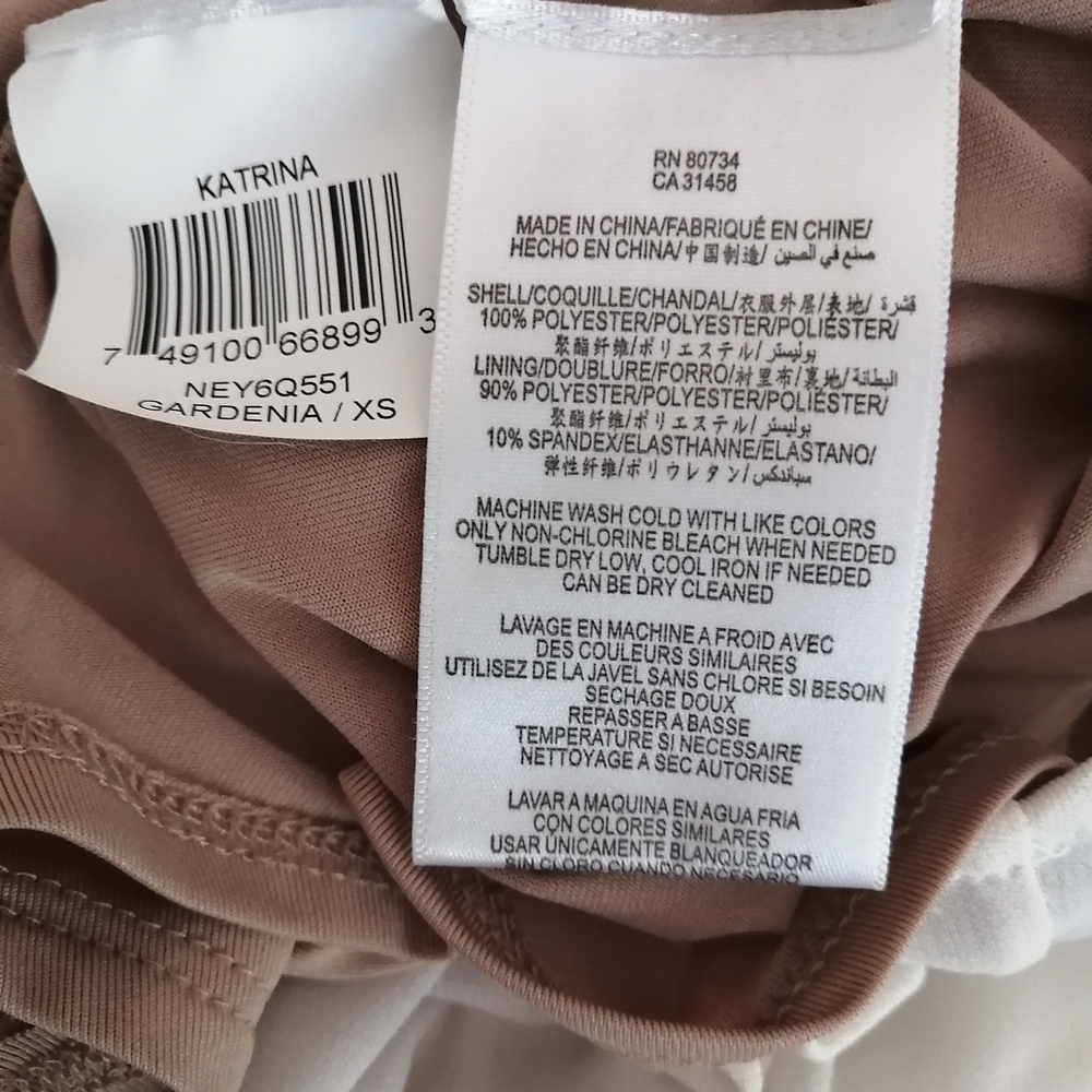 BCBGMaxAzria Asymmetrical Cream One-Shoulder Ruffle Dress - Picture 10 of 11